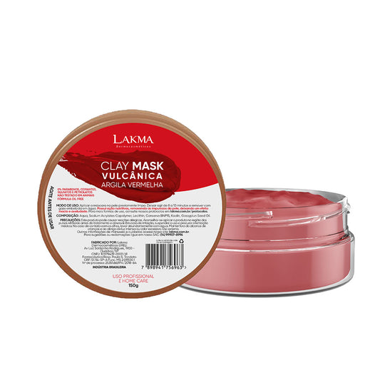Clay Mask Vulcânica, argila vermelha em creme 150gr