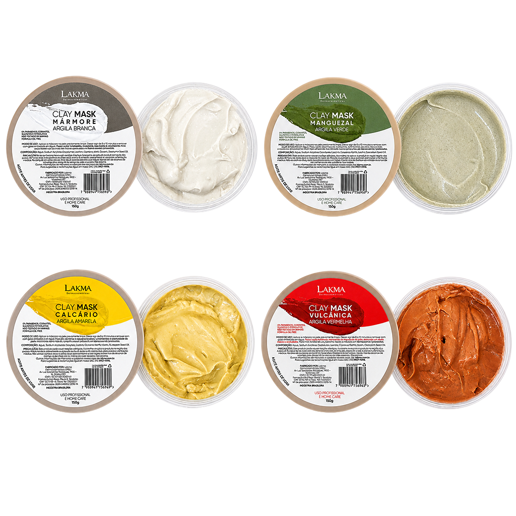 Kit Terras do Brasil, argilas facial em creme