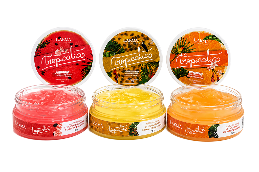 Kit 3 Máscaras Tropicalia Frutas colágeno, vitamina C e acido hialuronico